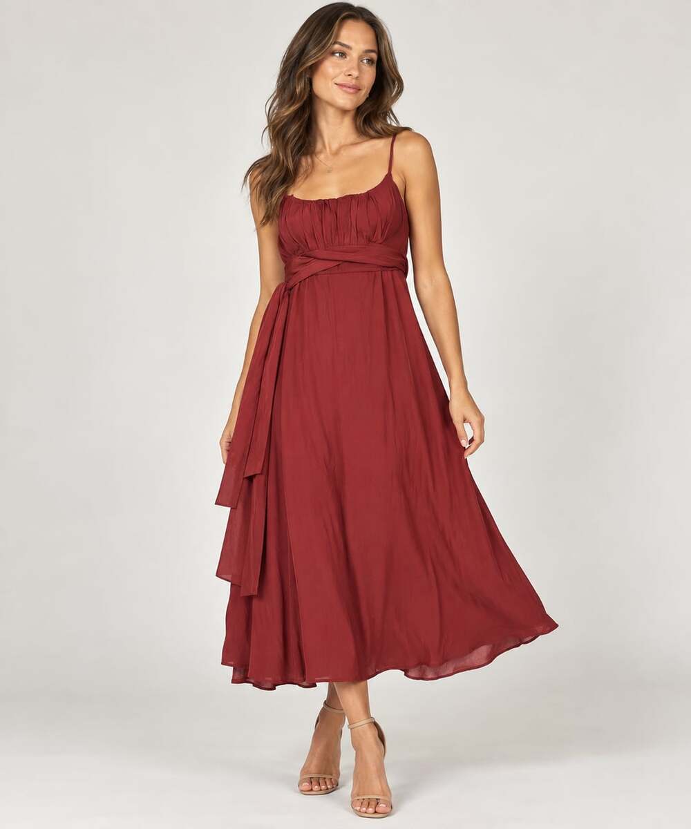 Altar'd State Odette Maxi Dress Red Tiered Sleeveless Size XS NWT